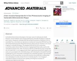 光声纳米探针实现在分子水平非侵入性地成像动脉粥样硬化斑块