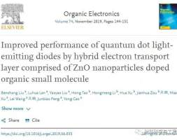 华南理工：ZnO纳米粒子掺杂改善量子点LED性能